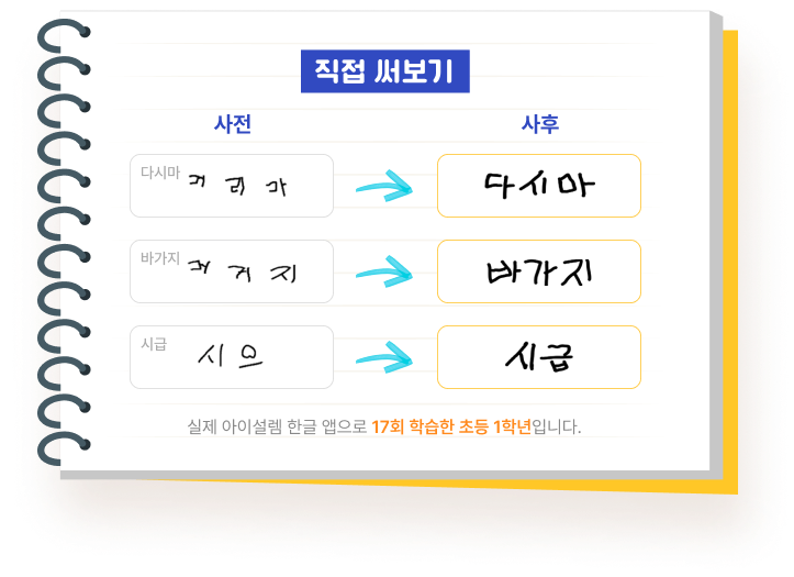 아이설렘을 통한 난독 학습자의 변화 이미지